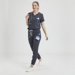 Wio Uniform Lıkralı Dinamik Jogger Doktor, Hemşire Forma Takım - Kadın, Koyu Gri - 2XL