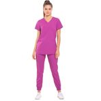 Wio Uniform LİKRALI DİNAMİK JOGGER DOKTOR, HEMŞİRE FORMA TAKIM - KADIN, PEMBE XS