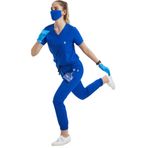 Wio Uniform LIKRALI DİNAMİK JOGGER DOKTOR, HEMŞİRE FORMA TAKIM - KADIN, ROYAL MAVİ L