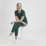 Wio Uniform Lıkralı Dinamik Jogger Doktor, Hemşire Forma Takım - Kadın, Yeşil