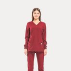 Wio Uniform LİKRALI DİNAMİK TULİP DOKTOR, HEMŞİRE FORMA TAKIM - KADIN, BORDO XL