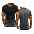 WIOSEN Erkek bisiklet yaka Tee gömlek Pioneer DJ degrade kısa kollu eğitim süt ipek hafif T-Shirt koşu üstleri hızlı kuru gevşek iş kıyafeti, gri, 4XL