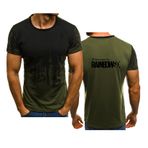 WIOSEN Erkek Kısa Kollu Gökkuşağı Altı Baskılı Süt İpek Rahat Tişört Moda Basit Yarım Kollu Dış Mekan Hızlı Kuruyan Sweatshirt Yazlık İş Gömlekleri, Yeşil-S