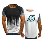 WIOSEN Erkek T-shirt degrade Tees Sharingan baskı rahat kısa kollu rahat hafif Unisex iş kıyafeti egzersiz gevşek üstleri giysi, beyaz, 4XL
