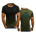 WIOSEN Erkek T-shirt degrade Tees Sharingan baskı rahat kısa kollu rahat hafif Unisex iş kıyafeti egzersiz gevşek üstleri giysi, yeşil, S
