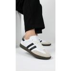 Wipper Retro Serisi Vintage Tasarım Günlük Sneakers Old Money Stil Şık ve Rahat Kadın Spor Ayakkabı - Beyaz - Siyah
