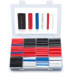 Wirefy ısıyla daralan makaron seti 3:1 oranlı yapıştırıcı astarlı, deniz sınıfı shrink wrap, otomotiv endüstriyel ısıyla daralan makaron, siyah, kırmızı, beyaz, şeffaf, mavi 275 adet