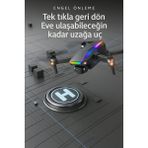Wirkmarkt S5 Pro Katlanabilir Drone Yeni Başlayan ve hobi için- Fpv Mobil Takip, Akrobatik Uçuş, Brushless Motor 50X ZOOM,(Çantalı) - Siyah