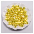 Wisafory 100 adet boncuk, el işi için, suni reçine boncuklar, cam boncuklar, akrilik plastik boncuklar, el işi boncukları, yuvarlak plastik boncuklar, takı yapımı için, kolye, bileklik, sarı, 4 mm