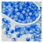 Wisafory 100 Adet Çatlak Cam Boncuk 10 mm Kristal Cam Boncuklar Yuvarlak Mesafe Tutucu Cam Boncuklar Gevşek Boncuklar El İşleri Küpeler Kolyeler Bilezikler Takı Üretimi için Koyu Mavi