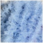 Wisafory 2 Yards 11 cm Pileli Organze Kurdele Fırfırlı Dantel Şerit Boncuklu Organze Dantel Bandı Tül Dantel Bordürü Aplikasyonlar Kıyafet Kendin Yap Dikiş El İşi için Mavi