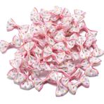 Wisafory 30 adet fiyonk noktalı mini saten bant, kurdele, saten bant, küçük fiyonk, kendin yap el işi, dikiş, kartlar, düğün, dekorasyon, hediye paketi, 2,7 x 3,7 cm, pembe