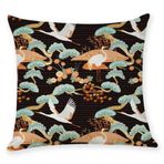 Wisafory 45 x 45 cm yastık kılıfları, keten yastık kılıfı, dekoratif yastık kılıfı, Japon ögeleri baskılı, retro yastık, dekoratif yastık, kanepe, yatak odası, oturma odası, ofis için dekorasyon, 13#