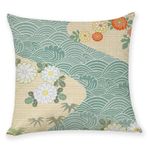 Wisafory 45 x 45 cm yastık kılıfları, keten yastık kılıfı, dekoratif yastık kılıfı, Japon ögeleri baskılı, retro yastık, dekoratif yastık, kanepe, yatak odası, oturma odası, ofis için dekorasyon, 7#