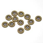 Wisafory 50 adet metal düğme, vintage, metal düğmeler, 4 delikli, yuvarlak düğmeler, pantolon düğmeleri, kot düğmeleri, retro metal düğmeler, dikiş, yelek, ceket, tişört için dekorasyon, 2# 50 adet