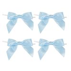 Wisafory 9 x 9 cm saten kurdele, kurdele, dekoratif kurdele, el yapımı araba kurdelesi, düğün, hediye paketi, el işi, doğum günü, pasta, atıştırmalık torbası, dekorasyon, açık yeşil, 100 adet