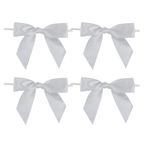 Wisafory 9 x 9 cm saten kurdele, saten kurdele, dekoratif kurdele, el yapımı araba kurdelesi, düğün, hediye paketi, el işi, doğum günü, pasta, atıştırmalık torbası, dekorasyon, açık mavi, 100 adet
