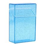 Wisafory Renkli sigara kutusu, plastik, simli, taşınabilir, şeffaf, su geçirmez, sigara kutusu, kadınlar ve erkekler için, mavi