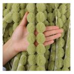 Wisafory Suni kürk ponpon, püsküllü süsleme, 3 cm, dikiş, dantel bant, mini suni kürk, ponpon, pofuduk, kürk ponpon, ev perdesi, yastık, kıyafet, kendin yap dekorasyon, çimen yeşili, 10 metre