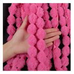 Wisafory Suni kürk ponpon püsküllü süsleme, 3 cm dikiş, dantel bant, mini suni kürk, ponpon, pofuduk, kürk ponpon, ev perdesi, yastık, kıyafet, kendin yap dekorasyon, gül 1 metre