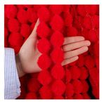 Wisafory Suni kürk ponpon püsküllü süsleme, 3 cm dikiş, dantel bant, mini suni kürk, ponpon, pofuduk, kürk ponpon, ev perdesi, yastık, kıyafet, kendin yap dekorasyon, kırmızı, 3 metre