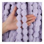 Wisafory Suni kürk ponpon püsküllü süsleme, 3 cm dikiş, dantel bant, mini suni kürk, ponpon, pofuduk, kürk, ponpon, ev perdesi, yastık, kıyafet, kendin yap dekorasyon, lila, 3 metre
