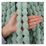 Wisafory Suni kürk ponpon püsküllü süsleme, 3 cm dikiş, dantel bant, mini suni kürk, ponpon, pofuduk, kürk ponpon, ev perdesi, yastık, kıyafet, kendin yap dekorasyon, yeşil, 3 metre