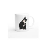 Wisdom Rain I Love Cat Yazılı Siyah-Beyaz Kedi Temalı Baskılı Kupa Bardak