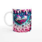 Wisdom Rain Mama Yazılı Canlı Renkli Kalpli Anneler Günü Kupa Bardak