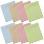 Wisdompro Gözlük temizleme bezleri, 8 adet (5,7 x 6,9 inç), gözlük temizleme bezi, mikrofiber, kamera için mikrofiber bez, optik lensler, cam, ekranlar, gözlükler için (renk karışımı)