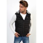 Wise Erkek Kapüşonlu Yelek Çıkarılabilir Kapüşon ve Penye Astar ile Şık ve Rahat - Siyah - 2XL