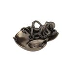 Wise Steampunk Serisi – Nautilus Kabuğu Üzerinde Ahtapot Tabak 18,5x14,5x7 cm | El Yapımı Dekoratif Obje | Poliresin
