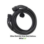 Wisecar 22KW Elektrikli Araç Şarj Kablosu – 5 Metre | Tip-2 | 32A | Hızlı & Güvenilir Şarj