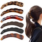 WiseJoy 6 adet büyük muz saç tokası, vintage muz saç tokası, muz klipsi, kalın saç, muz tarağı, balık klipsi, kadınlar ve kızlar için muz saç tarağı