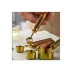 wisemhome MP-ÖLÇÜ4-11 4 Adet Küçük Boy Gold Ahşap Sapli Ölçü Kaşiği Sosluk- Sap Ölçü