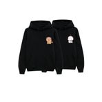 Wish BF Bubu & Dudu 2'li Bebe Mavi Kapüşonlu Sweatshirt - Sevgili Çift Kombini