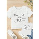 Wish BF Mom + Me Baskılı Anne Kız Kombin Çocuk Yetişkin T-shirt