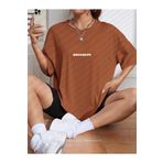 Wish BF Unisex Kadın/Erkek BROOKLYN Renkli Özel Baskılı Oversize Penye Bisiklet Yaka T-Shirt Tişört