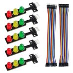 Wishiot Mini Trafik Işığı LED Ekran Modülü DC5V Kırmızı Sarı Yeşil LED Modülü F/M F/F Dupont Kablosu Arduino Micro için: Bit (5'li Paket)