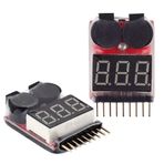 Wishiot RC 1-8s Lipo Pil Voltaj Test Cihazı Düşük Voltaj Sesli Alarm Voltaj Kontrolü Monitörü LED Göstergesi Lipo Life LiMn Li-ion Pil için (2)