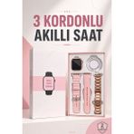 Wisipi Akıllı Saat Amoled Ekran 3 Kordonlu Aksesuar Hediyeli Sesli Görüşme - 1280-6040 - Çok Renkli