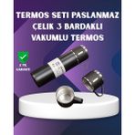 Wisipi Paslanmaz Termos ve Ikili Bardak Seti | 6-12 Saat Sıcak/soğuk Tutma - WS003Q-9VOHE4 - Çok Renkli - 500 ml