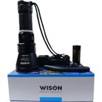 Wison WS-5555 Profesyonel Dalış Feneri | 15W 2200 Lümen | 120M Su Geçirmez | Metal Gövde - Siyah - 15 W