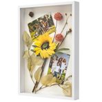 WISYOK 3D resim çerçevesi, A3 doldurmak için, 3D obje çerçevesi, derin 3 cm, duvar ve masaüstü için derin çerçeve, fotoğraflar, nesneler, düğün buketi, kendin yap sanat eserleri için gölge kutusu