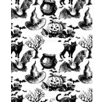 Witch hats, bats, cauldrons, and black cats Halloween Composition Notebook: 8x10 - 120 Lined pages for journaling