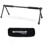 Withgear Katlanabilir şınav çubuğu – Taşınabilir ve hafif, sağlam duralüminyum metal itme barı ve paralel bar, iç ve dış mekan için, erkekler ve kadınlar için, Swan siyah