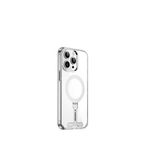Wiwu FYY-014 iPhone 15 Pro Max Magsafe Uyumlu Alüminyum Standlı Şeffaf Telefon Kılıfı