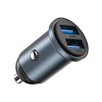 Wiwu WI-CC031 Nano Lite Serisi Dual Usb-A Hızlı Şarj Özellikli Araç Şarj Aleti Pd 12W Gri