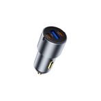 Wiwu WI-CC032 Nano Pro Dual Type-C + Usb-A Hızlı Şarj Akım Korumalı Araç Şarj Aleti Pd Qc3.0 60W Gri
