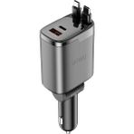 Wiwu WI-CC034 Type-C + Usb-A Hızlı Şarj Özellikli Gan Teknolojili Kablolu Araç Şarj Aleti 111W Gri
